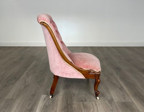 ANTIQUE VICTORIAN NURSING CHAIR ARMCHAIR IN MAHOGANY - ADDITIONAL PHOTO 4