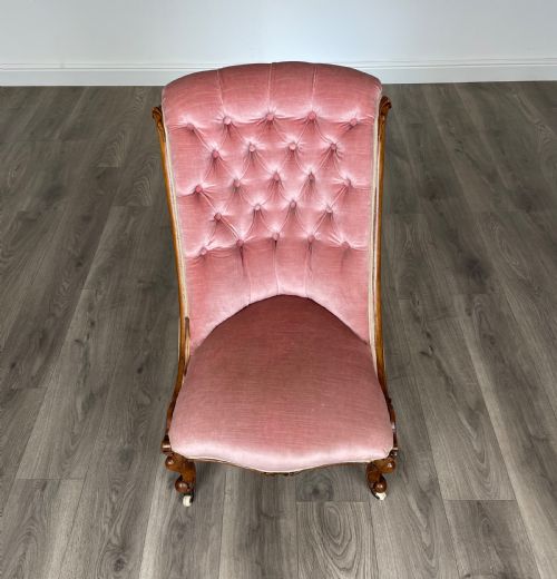 ANTIQUE VICTORIAN NURSING CHAIR ARMCHAIR IN MAHOGANY - ADDITIONAL PHOTO 6