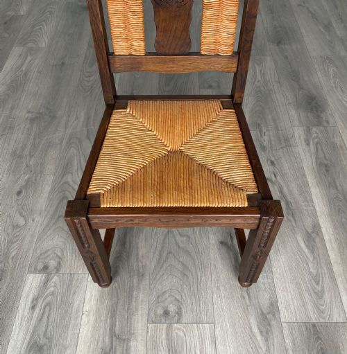 ANTIQUE EDWARDIAN SET OF 6 DINING CHAIRS IN OAK - ADDITIONAL PHOTO 6