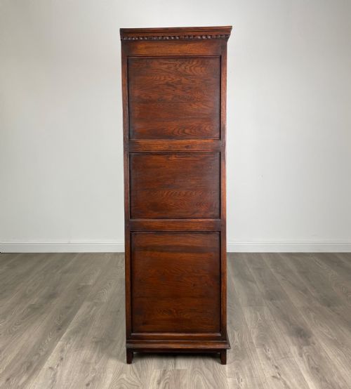 ANTIQUE EDWARDIAN SOLID OAK WARDROBE - ADDITIONAL PHOTO 9