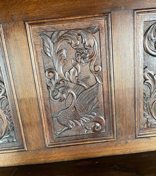 ANTIQUE HEAVILY CARVED VICTORIAN SIDEBOARD IN OAK - ADDITIONAL PHOTO 26