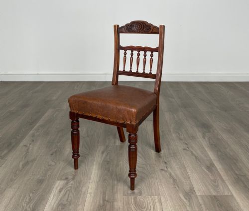 ANTIQUE EDWARDIAN SET OF 6 DINING CHAIRS IN WALNUT - ADDITIONAL PHOTO 1