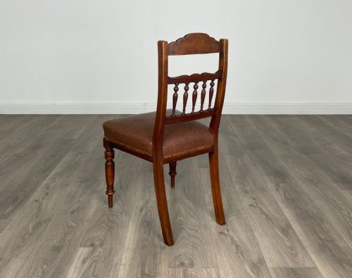 ANTIQUE EDWARDIAN SET OF 6 DINING CHAIRS IN WALNUT - ADDITIONAL PHOTO 2