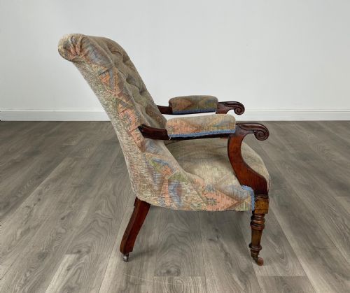 ANTIQUE 19TH CENTURY ARMCHAIR IN ROSEWOOD - ADDITIONAL PHOTO 5
