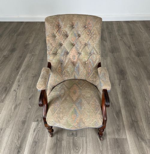 ANTIQUE 19TH CENTURY ARMCHAIR IN ROSEWOOD - ADDITIONAL PHOTO 11