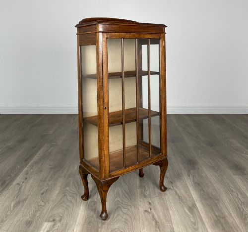 ANTIQUE 20TH CENTURY DISPLAY CABINET IN OAK - ADDITIONAL PHOTO 8