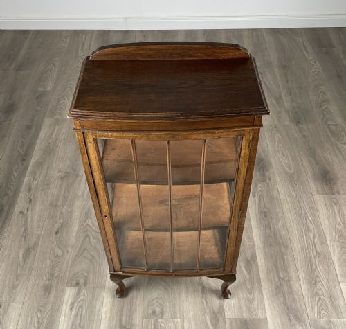 ANTIQUE 20TH CENTURY DISPLAY CABINET IN OAK - ADDITIONAL PHOTO 9