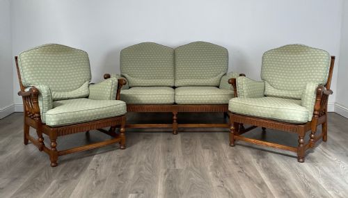 20th century ercol suite in oak - CATEGORY: ANTIQUE CHAIRS - DATED EDWARDIAN