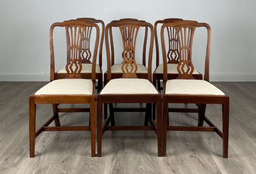 antique 19th century set of 6 dining chairs in mahogany - CATEGORY: ANTIQUE CHAIRS - DATED 19TH CENTURY