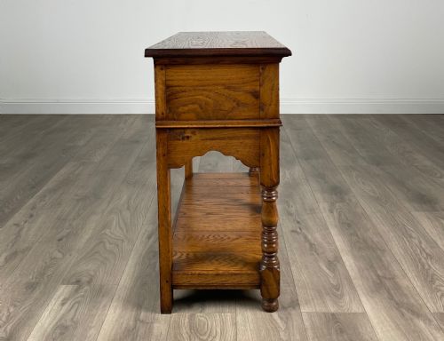 ANTIQUE 20TH CENTURY CONSOLE TABLE IN OAK - ADDITIONAL PHOTO 6