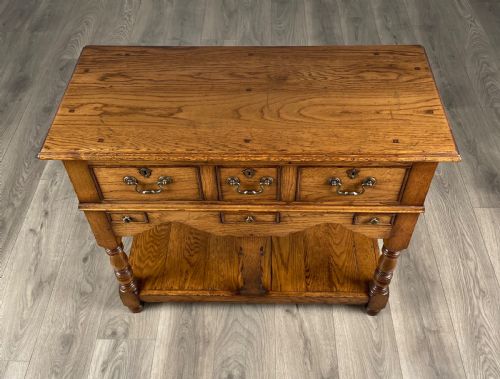 ANTIQUE 20TH CENTURY CONSOLE TABLE IN OAK - ADDITIONAL PHOTO 8