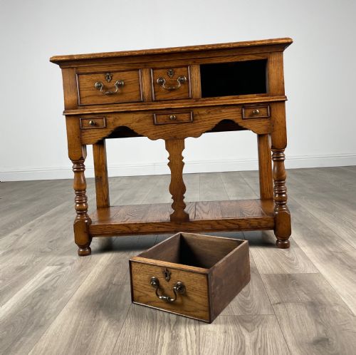 ANTIQUE 20TH CENTURY CONSOLE TABLE IN OAK - ADDITIONAL PHOTO 10