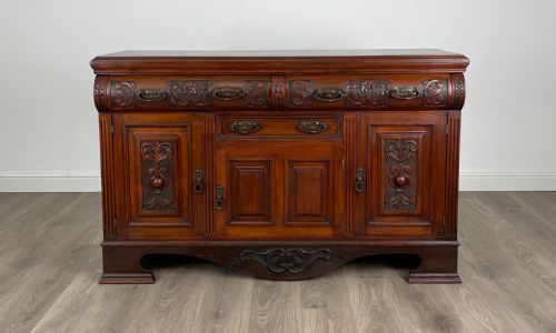 antique 20th century art nouveau style sideboard in walnut - CATEGORY: ANTIQUE SIDEBOARDS - DATED EDWARDIAN