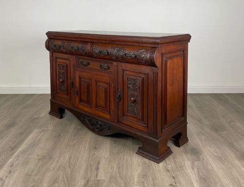 ANTIQUE 20TH CENTURY ART NOUVEAU STYLE SIDEBOARD IN WALNUT - ADDITIONAL PHOTO 1