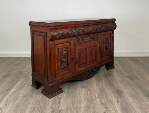 ANTIQUE 20TH CENTURY ART NOUVEAU STYLE SIDEBOARD IN WALNUT - ADDITIONAL PHOTO 7