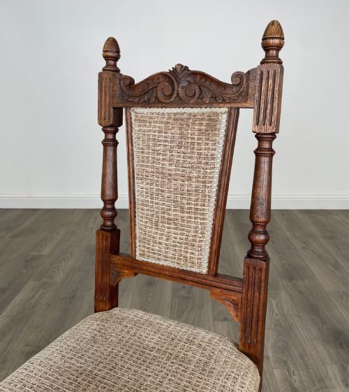 ANTIQUE 20TH CENTURY SET OF 6 OAK DINING CHAIRS - ADDITIONAL PHOTO 2