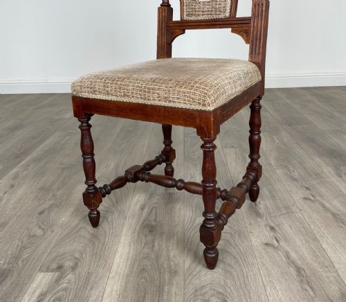 ANTIQUE 20TH CENTURY SET OF 6 OAK DINING CHAIRS - ADDITIONAL PHOTO 3