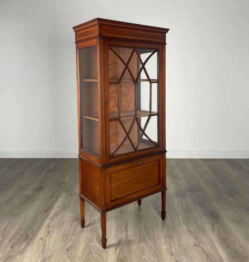 ANTIQUE 19TH CENTURY DISPLAY CABINET IN MAHOGANY - ADDITIONAL PHOTO 7