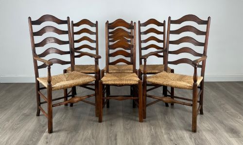 antique 20th century set of 6 dining chairs in oak - CATEGORY: ANTIQUE CHAIRS - DATED EDWARDIAN