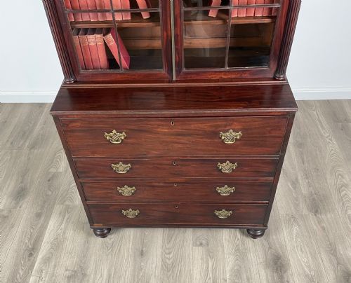 ANTIQUE 18TH CENTURY SECRETAIRE BOOKCASE IN MAHOGANY - ADDITIONAL PHOTO 13