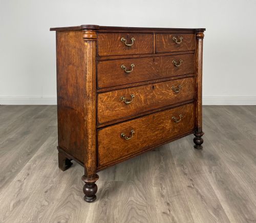 ANTIQUE 18TH CENTURY QUARTER CUT OAK CHEST OF DRAWERS REF AF3050 - ADDITIONAL PHOTO 7