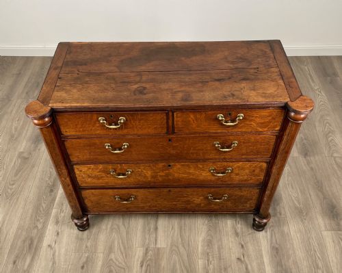 ANTIQUE 18TH CENTURY QUARTER CUT OAK CHEST OF DRAWERS REF AF3050 - ADDITIONAL PHOTO 8