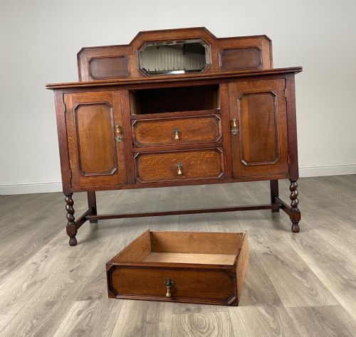 ANTIQUE 20TH CENTURY MIRROR BACK SIDEBOARD IN OAK - ADDITIONAL PHOTO 6