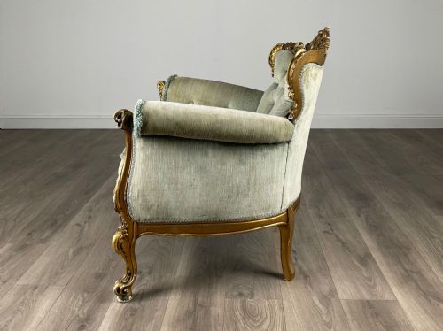 ANTIQUE 19TH CENTURY PAIR OF FRENCH GILDED ARMCHAIR'S - ADDITIONAL PHOTO 2