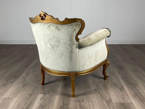 ANTIQUE 19TH CENTURY PAIR OF FRENCH GILDED ARMCHAIR'S - ADDITIONAL PHOTO 5