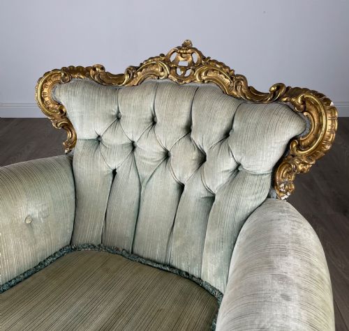 ANTIQUE 19TH CENTURY PAIR OF FRENCH GILDED ARMCHAIR'S - ADDITIONAL PHOTO 9