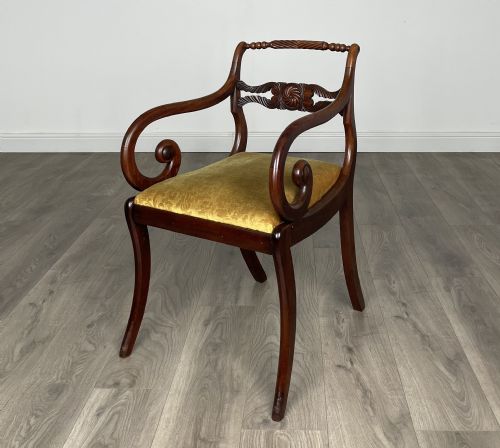 ANTIQUE 19TH CENTURY SET OF 6 REGENCY DINING CHAIRS IN WALNUT - ADDITIONAL PHOTO 1