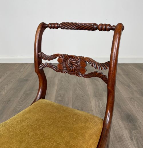 ANTIQUE 19TH CENTURY SET OF 6 REGENCY DINING CHAIRS IN WALNUT - ADDITIONAL PHOTO 6