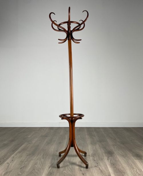 antique 20th century bentwood coat stand in mahogany - CATEGORY: ANTIQUE MISCELLANEOUS - DATED EDWARDIAN