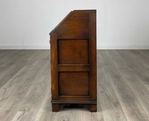 ANTIQUE 20TH CENTURY CARVED BUREAU IN OAK - ADDITIONAL PHOTO 5