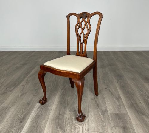 ANTIQUE 20TH CENTURY SET OF 8 CHIPPENDALE STYLE DINING CHAIRS - ADDITIONAL PHOTO 2