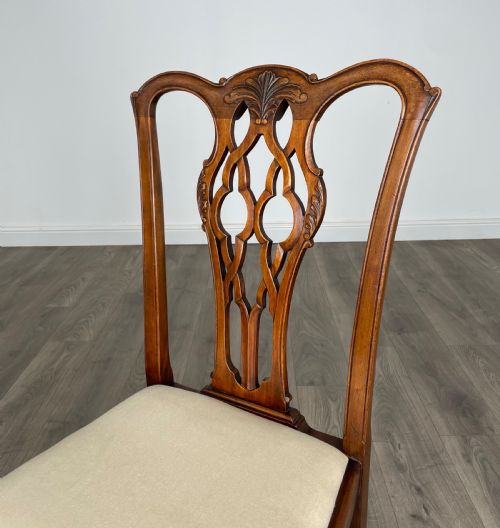 ANTIQUE 20TH CENTURY SET OF 8 CHIPPENDALE STYLE DINING CHAIRS - ADDITIONAL PHOTO 3