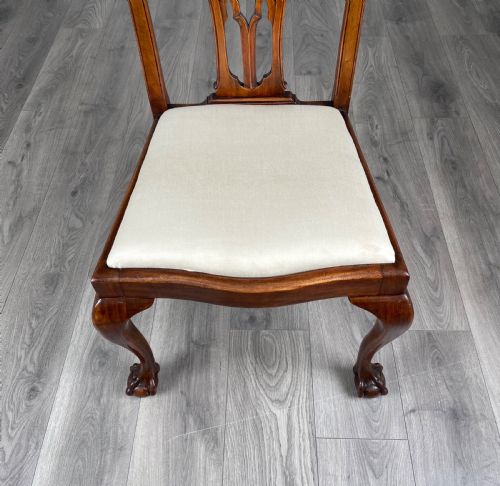 ANTIQUE 20TH CENTURY SET OF 8 CHIPPENDALE STYLE DINING CHAIRS - ADDITIONAL PHOTO 6