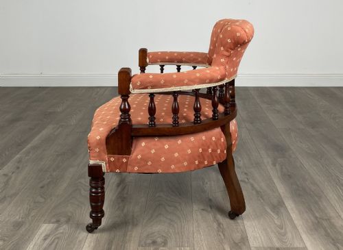 ANTIQUE PAIR OF 19TH CENTURY TUB CHAIRS IN MAHOGANY - ADDITIONAL PHOTO 2
