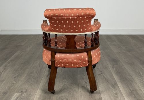 ANTIQUE PAIR OF 19TH CENTURY TUB CHAIRS IN MAHOGANY - ADDITIONAL PHOTO 3
