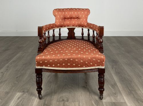 ANTIQUE PAIR OF 19TH CENTURY TUB CHAIRS IN MAHOGANY - ADDITIONAL PHOTO 6
