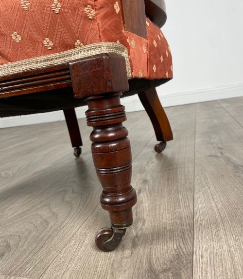 ANTIQUE PAIR OF 19TH CENTURY TUB CHAIRS IN MAHOGANY - ADDITIONAL PHOTO 8