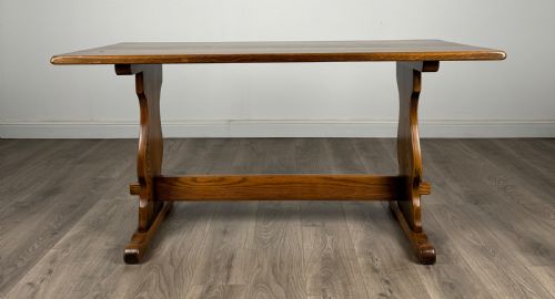 antique 20th century ercol style dining table in oak - CATEGORY: ANTIQUE TABLES - DATED EDWARDIAN