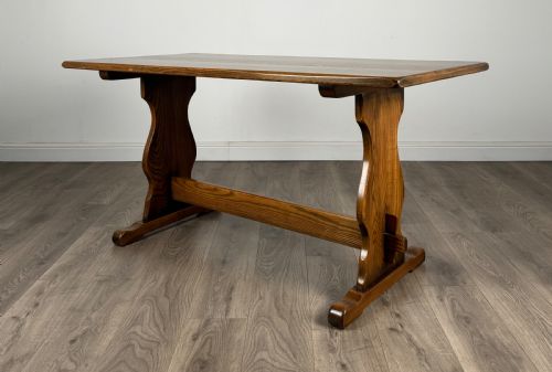ANTIQUE 20TH CENTURY ERCOL STYLE DINING TABLE IN OAK - ADDITIONAL PHOTO 5