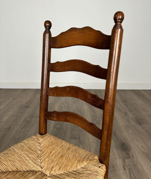 20TH CENTURY SET OF 6 LADDER BACK DINING CHAIRS IN OAK - ADDITIONAL PHOTO 2