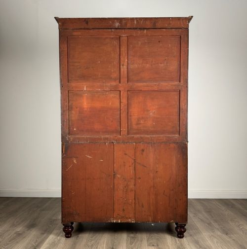 ANTIQUE EARLY 19TH CENTURY LINEN PRESS CUPBOARD IN MAHOGANY - ADDITIONAL PHOTO 5