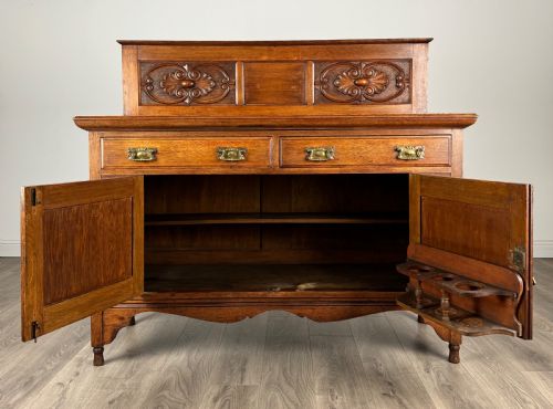 fig 2. Antique 20th Century Art Nouveau Style Sideboard In Oak