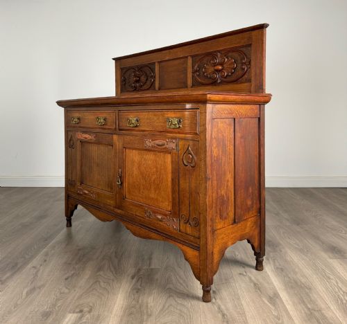 fig 3. Antique 20th Century Art Nouveau Style Sideboard In Oak