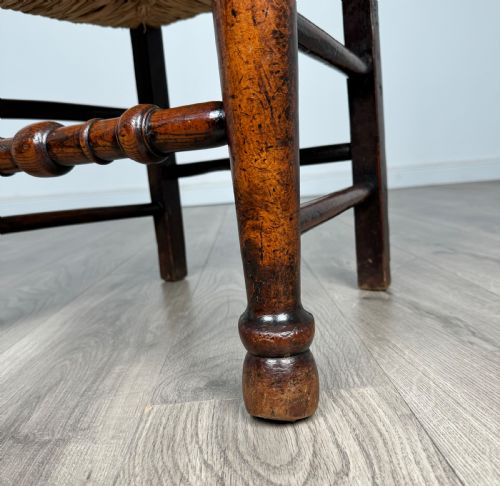 ANTIQUE 18TH CENTURY SET OF 10 OAK SPINDLE BACK DINING CHAIRS - ADDITIONAL PHOTO 6