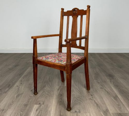 ANTIQUE 20TH CENTURY SET OF 6 ART NOUVEAU STYLE DINING CHAIRS - ADDITIONAL PHOTO 8