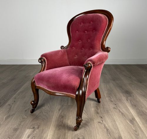 ANTIQUE 19TH CENTURY PAIR OF ARMCHAIRS IN MAHOGANY - ADDITIONAL PHOTO 1